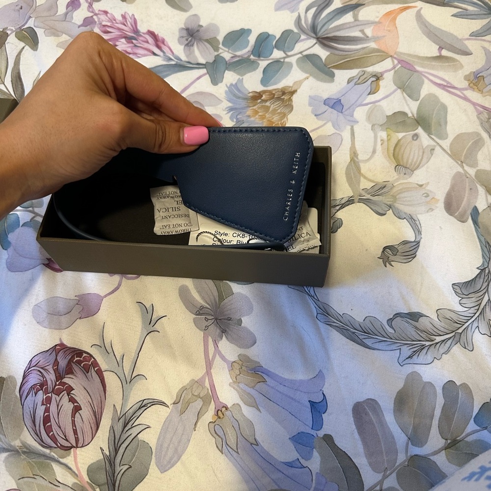 Charles & Keith Blue luggage tag BNIB